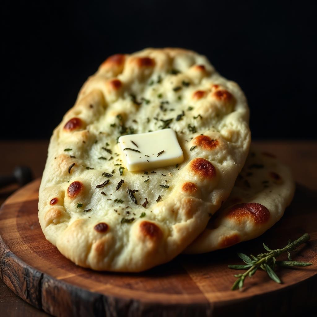 Fresh garlic naan